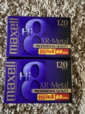 Maxell Hi8 Digital 8 XR-Metal 120 Camcorder Tapes  Lot of 2  New Sealed