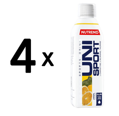 4 x Nutrend Unisport, Lemon - 500 ml. (19,50 EUR/L)