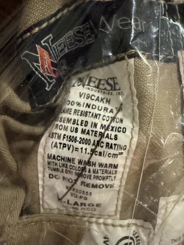 NWT Neesewear Flame Resistant Coveralls Westex Indura Khaki XL image 3