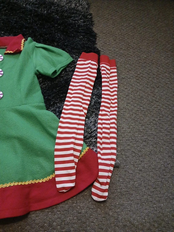 Christmas School Nativity Play Girls Elf Fancy Dress Costume Age 6 Year - Image 4 of 4