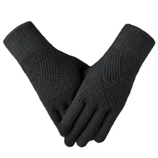 Women Warm Winter Gloves Alpaca Fleece Knit Touch Screen Soft Cashmere Feel Thin