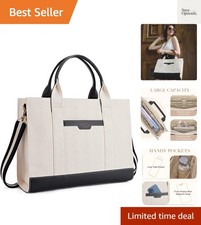 Tote Bag Canvas Laptop Bag 15.6 inch Briefcase for Women Large Capacity Handb...