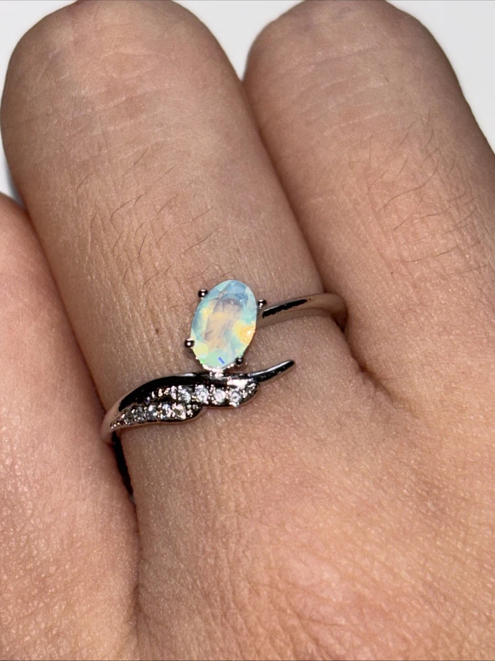 Opal Edelstein Ring Größe Verstellbar - Bild 2 von 4