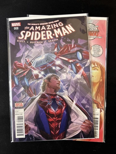 Amazing Spider-Man #8 F/VF and #12 NM- Alex Ross Cover 2016