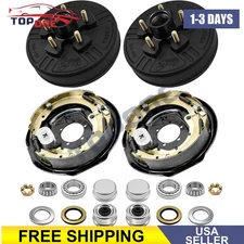 Electric Trailer Self Adjusting Brake 5-5" Hub Drum Kit For 3500 lb Axle