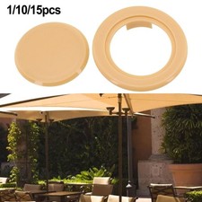 Patio Garden Table Parasol Umbrella Hole Ring Cover Set 2 Inch Plastic Brown