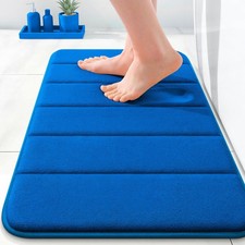 OLANLY Memory Foam Bath Mat 24x16, Super Soft Absorbent 24" X 16", Royal Blue
