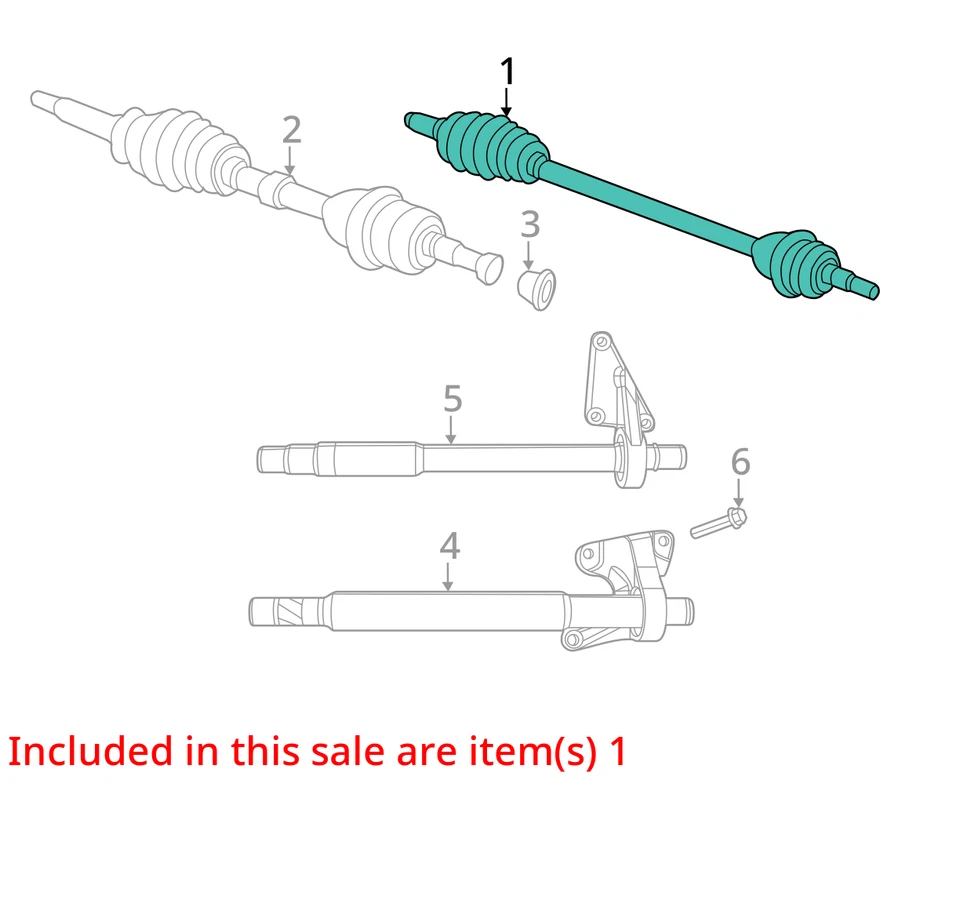 Chrysler Sebring 2007-2010 eje pasajero delantero CV C/V W21U4 Foto 2 de 3