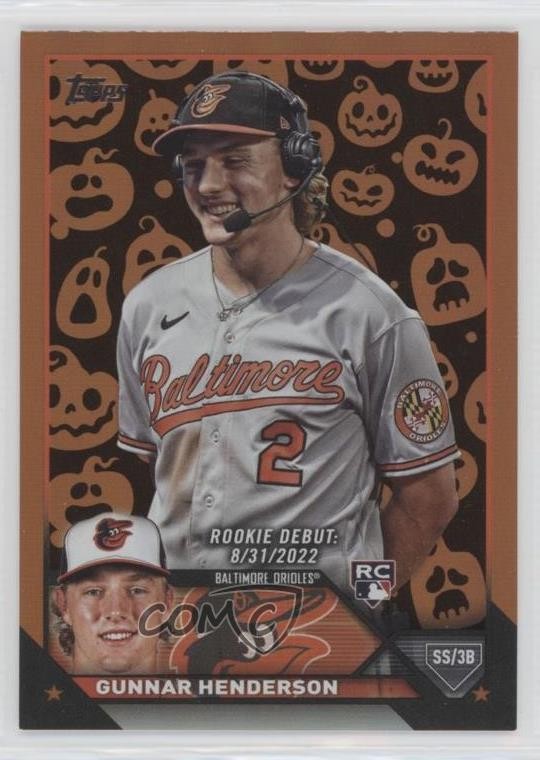 2023 Topps Update Debut Jack-O'-Lantern Foil Gunnar Henderson Rookie RC o4r