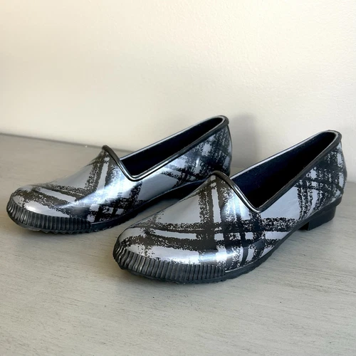 PUMA Mocassini scarpe pioggia Cougar impermeabili gomma giardino utility nero grigio a quadri taglia 7