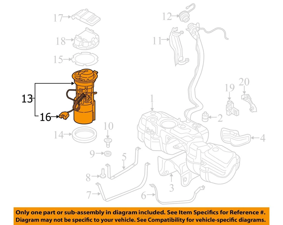 Fuel Pump Tank Mounted 3.0L Fits 17-19 AUDI Q7 6863943 Foto 3 de 4