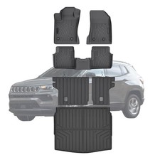 TPE Floor Mats  Cargo Liner for Jeep Compass 2017-2026 All Weather Car Floor...
