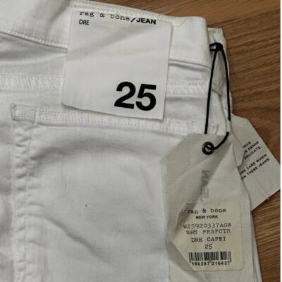 Rag and Bone Denim Dre Capri Cropped White Jeans Womens 25 NWT | eBay