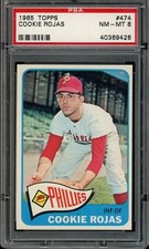 1965 Topps Baseball #474 Cookie Rojas PSA 8
