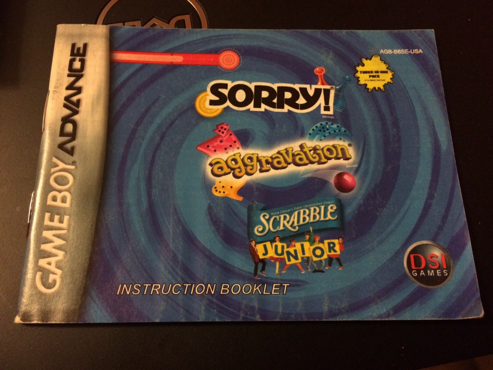 Sorry Aggravation Scrabble Junior Manual Nintendo Gameboy Advance GBA Game Boy