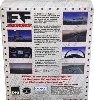 EF 2000 simulateur vol jet fighter PC Big box carton - Jeux vidéo
