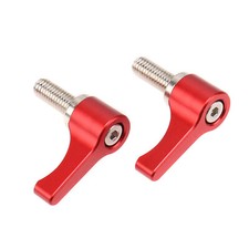 2pcs M5 Rotating Knob L Screw WingNut Thumb Lever for 15mm Rod Rail Clamp Red