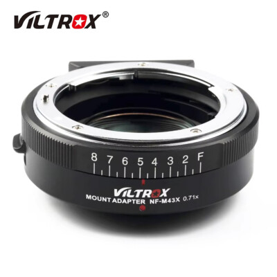 Viltrox NF-M43X MF Reducer Speed Booster Lens Mount Adapter for Nikon to M4/3