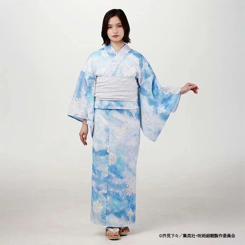 Jujutsu Kaisen Mujer Yukata & Obi Set Satoru Gojo Modelo Azul Talla M/L Japón - Imagen 7 de 18