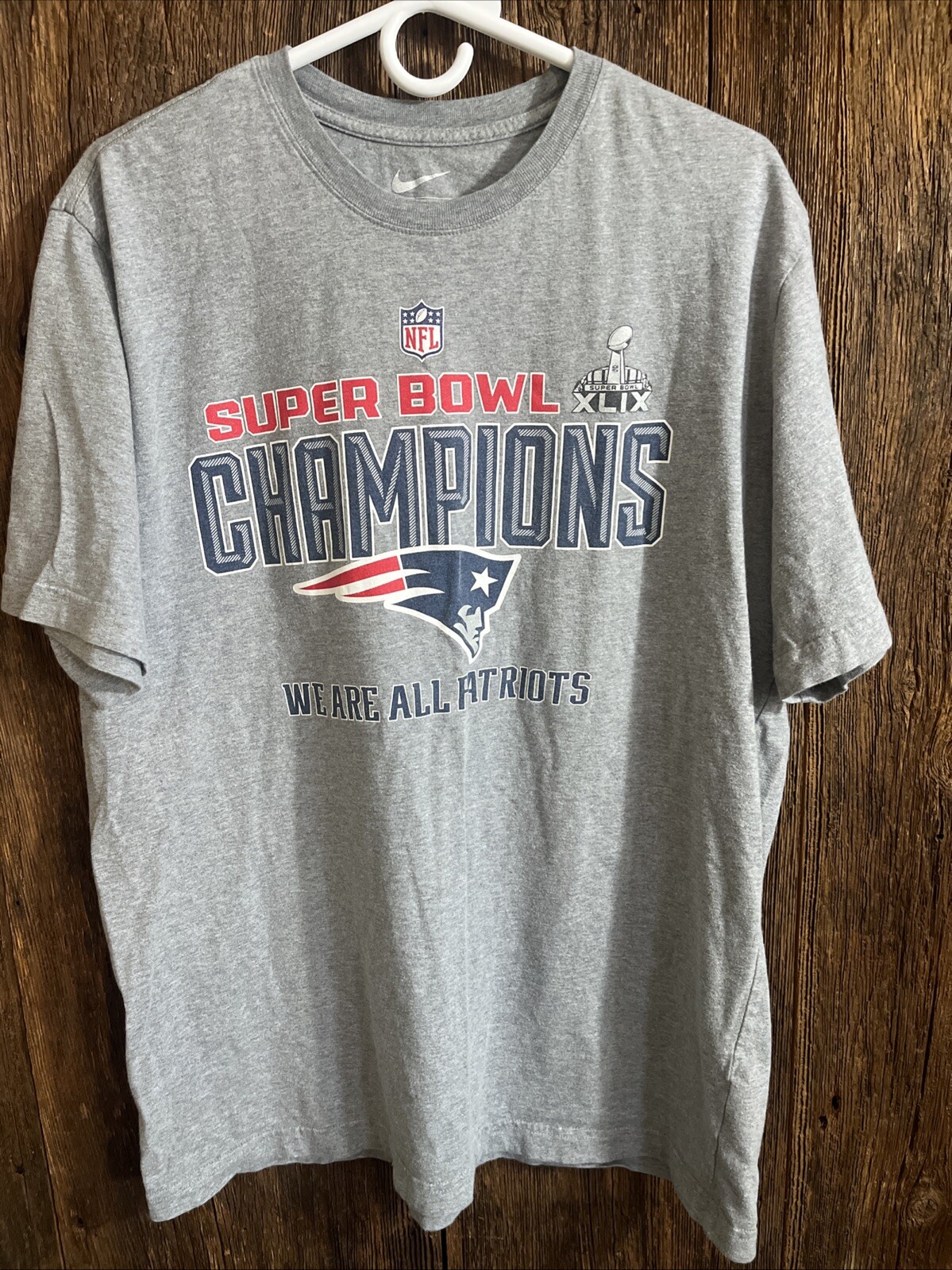Men's NFL Nike Tee Super Bowl Champions New England Patriots T-Shirt Size XL