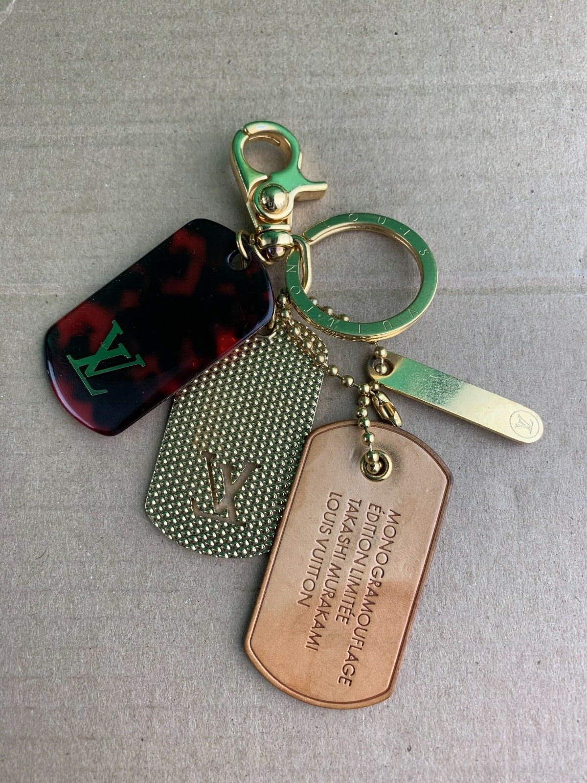 AUTHENTIC LOUIS VUITTON CHARM KEY RING PLATE Gem