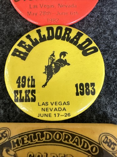 ELKS Helldorado 1982-84 Las Vegas Nevada Rodeo Bucking Bronco Pin Pinback Button - Picture 17 of 21