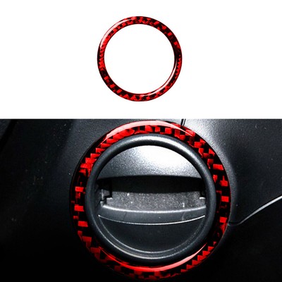 Red Carbon Fiber Sticker For BMW 5 Series E60 2005-10 Engine Ignition Trim Ring
