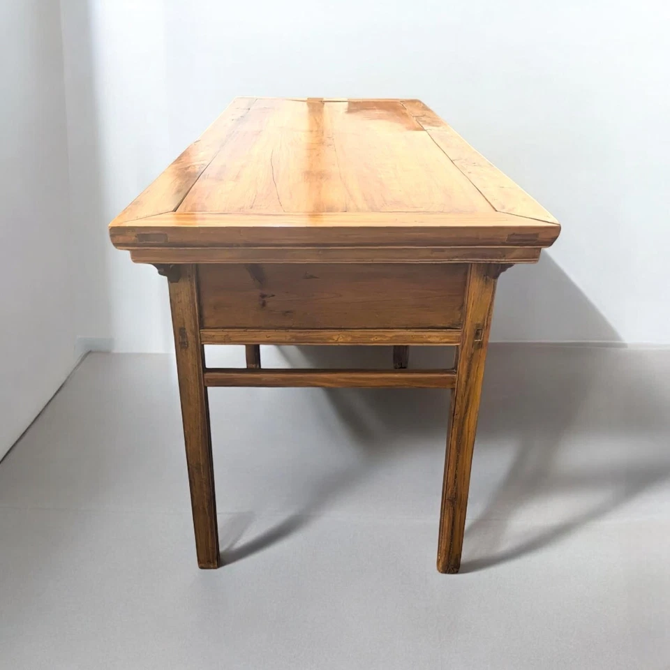 Antigua mesa de altar chino de olmo con dos cajones - RECOGIDA LOCAL Foto 4 de 4