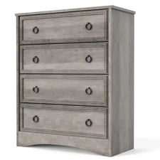 Chest of Drawers Dresser 4 Drawer Furniture Cabinet Bedroom Storage Gray White