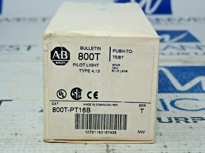 ALLEN BRADLEY 800T-PT16B SER T PILOT LIGHT PUSH TO TEST BLUE TYPE 4,13
