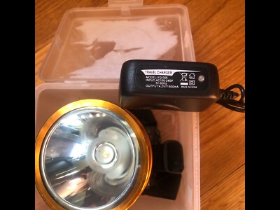 Rechargeable Yellow Headlamp, Light Up to 10 Hours, and Glass Face