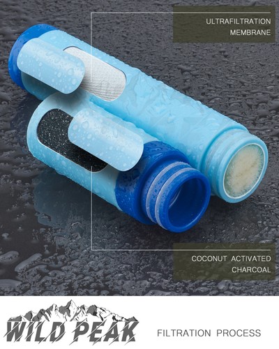 Wild Peak Stay Alive-4 Outdoor Wasserfilter Notfall Survival Strohhalm Flasche - Bild 3 von 12