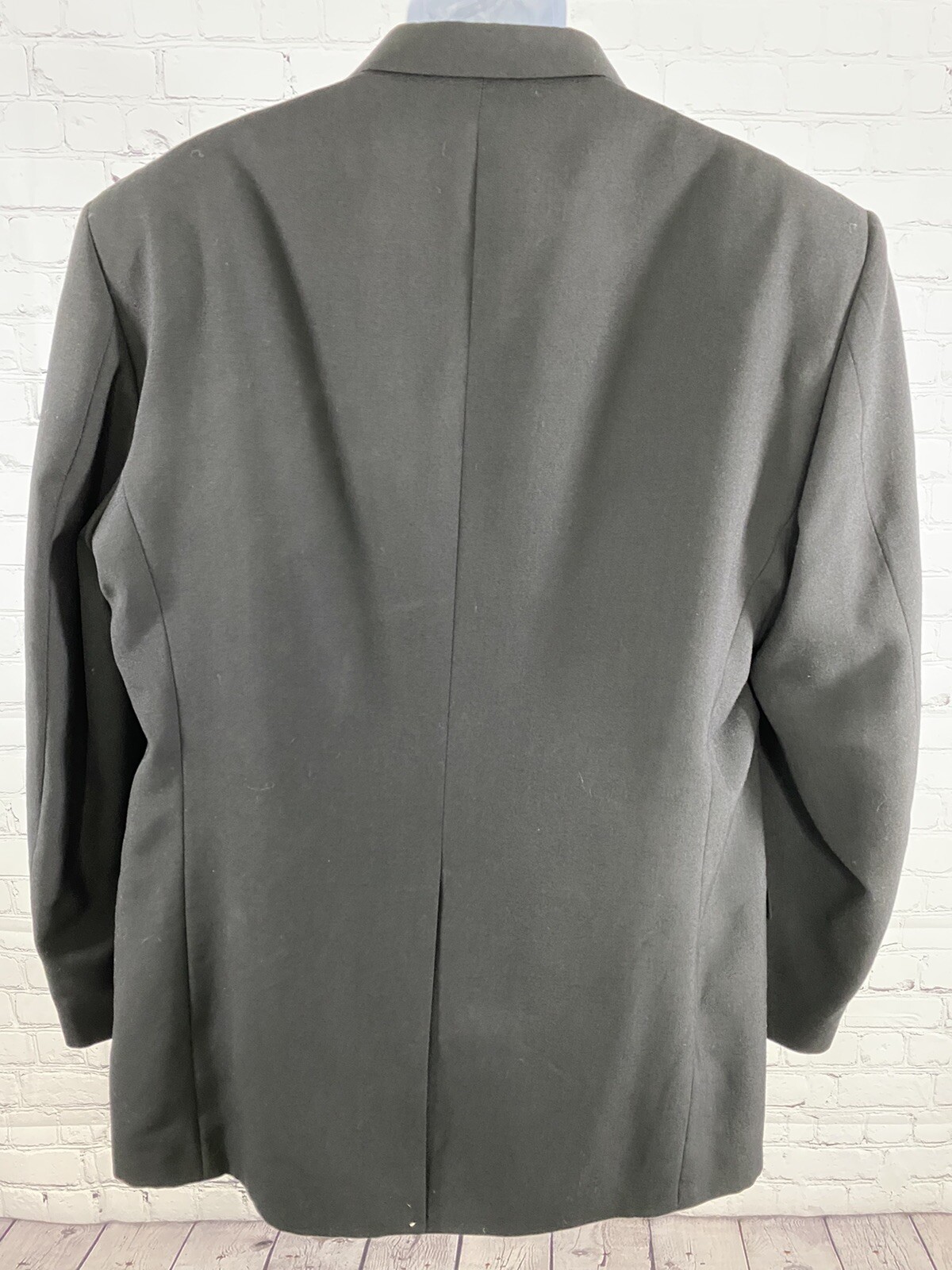 Towncraft Black Polyester Wool Two Button Blazer … - image 4