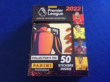 Image of New Panini Premier League 2022 Football Collection Pocket Tin 10 Packs Stickers