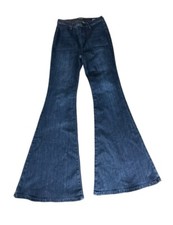 Judy Blue Jeans Womens 9/29 High Waist Pull On Super Flare Blue Stretch