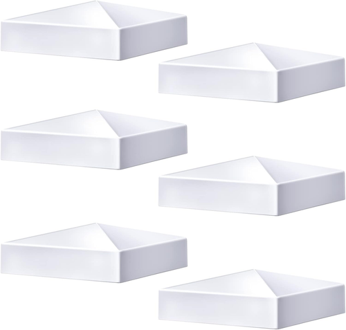Pyramid White PVC Vinyl Post Top Caps, Fence Post Caps, Deck Post Caps for Vinyl - Picture 7 of 12