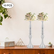 10 Pcs Silver Metal Wedding Table Centerpiece Vases Metal Flower Arrangement