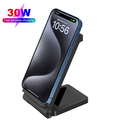 30W Fast Wireless Charger Dock Stand For Apple iPhone 16 15 Google Pixel 9 Pro 8