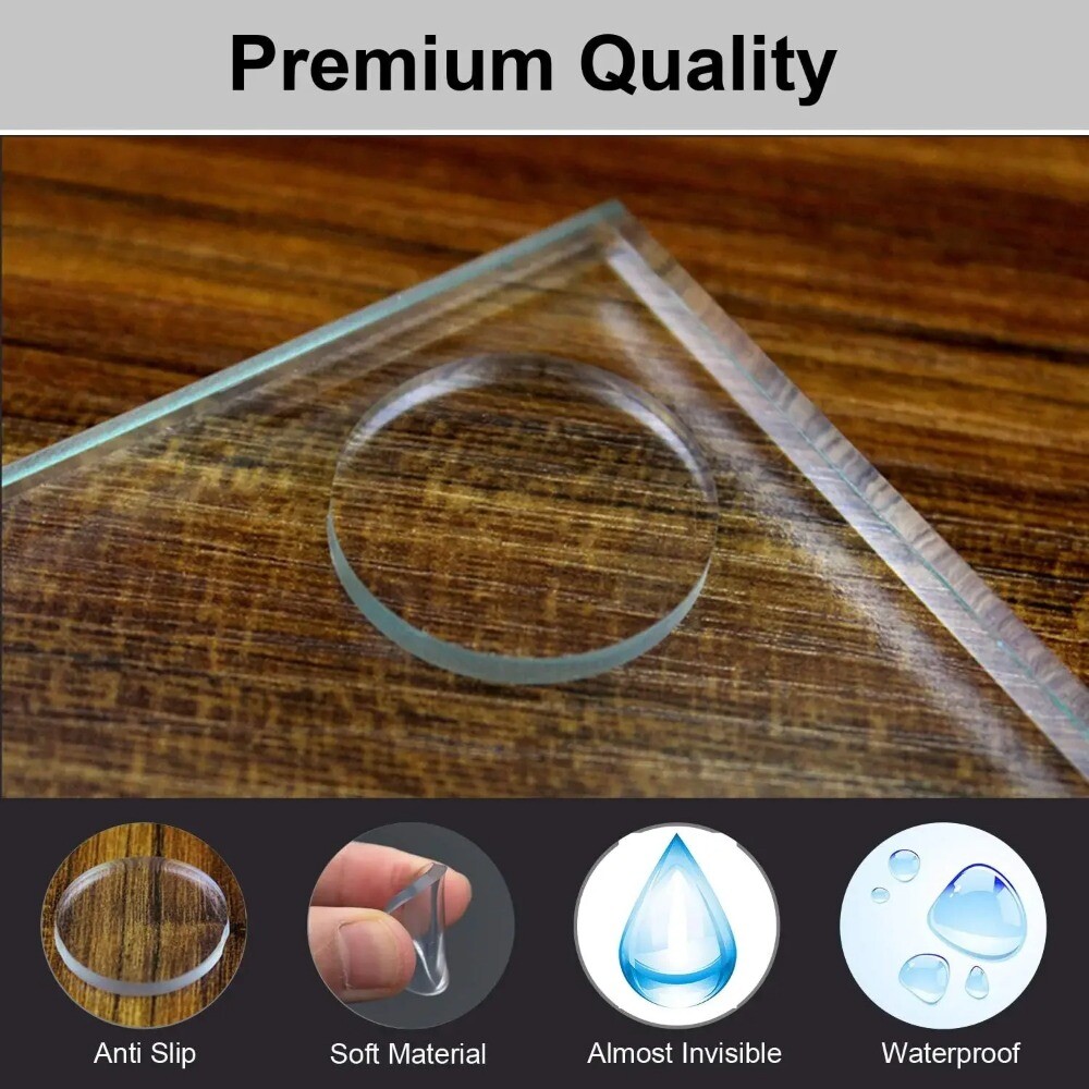 20PCS Round Glass Table Top Anti Slip Pads Clear Under Glass Pads eBay