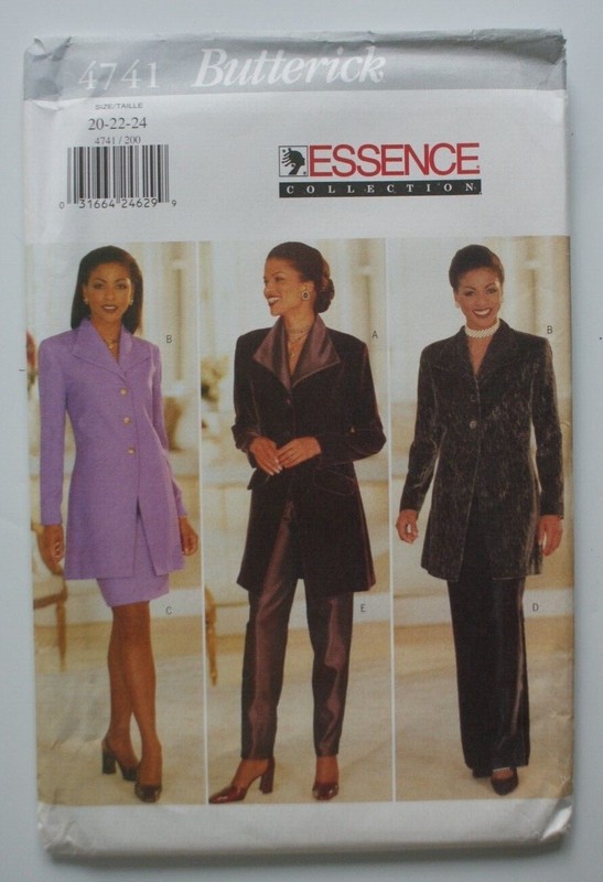 BUTTERICK #4741 MISSES SIZES 20-22-24 JACKET SKIRT & PANTS PATTERN UNCUT