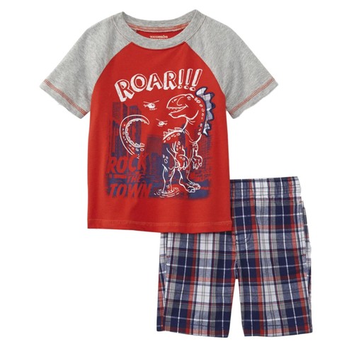 Toughskins Infant & Toddler Boys Attacking Dinosaur T-Shirt & Shorts Set - 第 1/1 張圖片