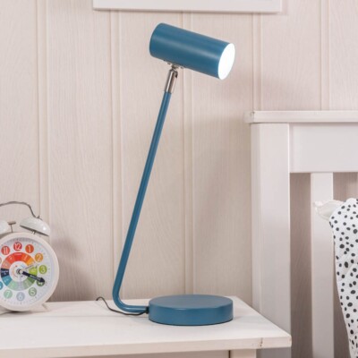 Blaue Schreibtischlampe integrierte LED Arbeitsleuchte Kinderzimmer Arbeitszimmer verstellbarer Kopf