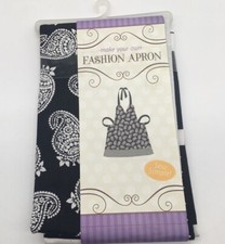 NEW Hobby Lobby Make Your Own Fashion Apron Kit ~ Black & White Paisley
