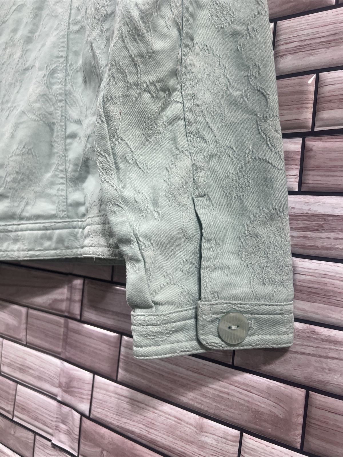 Classic Elements soft turquoise green Floral Text… - image 18