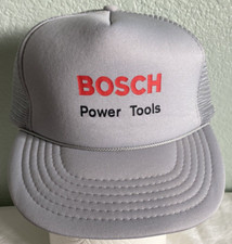 Vintage Snapback Trucker Cap Hat Mesh Gray Red Black Corded BOSCH Power Tools
