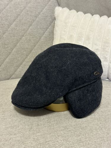 Göttmann Jackson-K Wool Flat Cap XXL 63 Black Ear Flaps Plaid Lining Germany