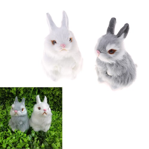 Imitate hair White Furry Rabbit Nap Toys Simulation Animal Model ...
