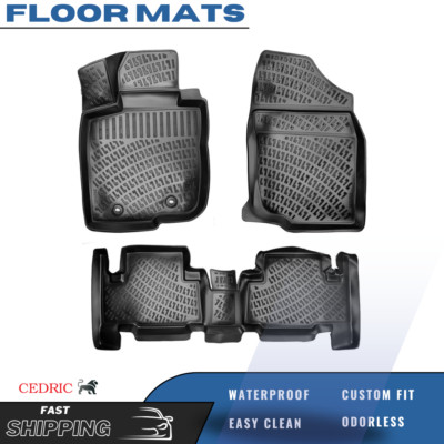 Car Floor Mats Liner for Toyota RAV4 2006-2012 3D Rubber TPE All-Weather Black