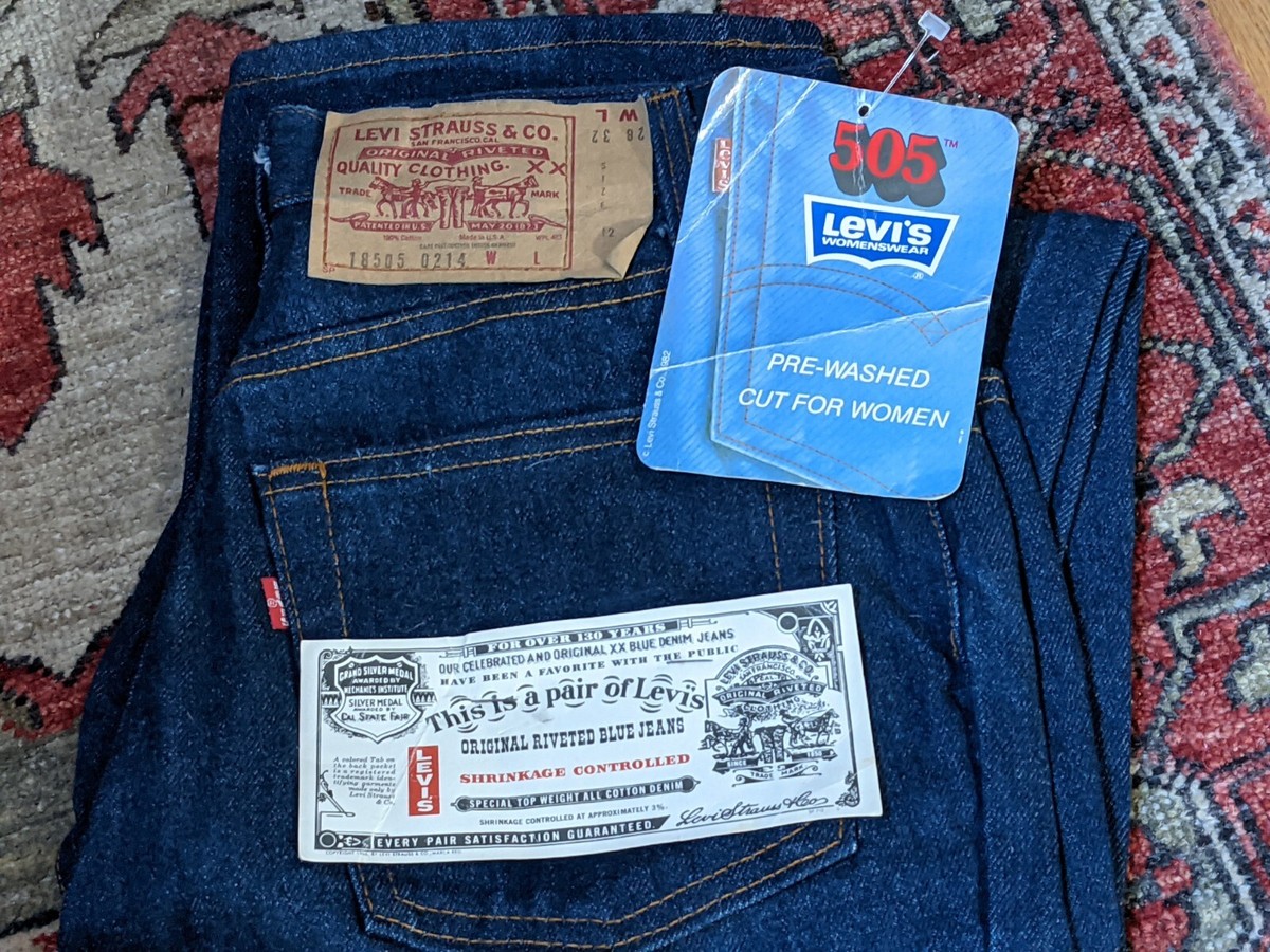 GenUinE VinTagE LEVI STRAUSS 18 505-0214 JEANS 28×32 Raw Pre - Main Image