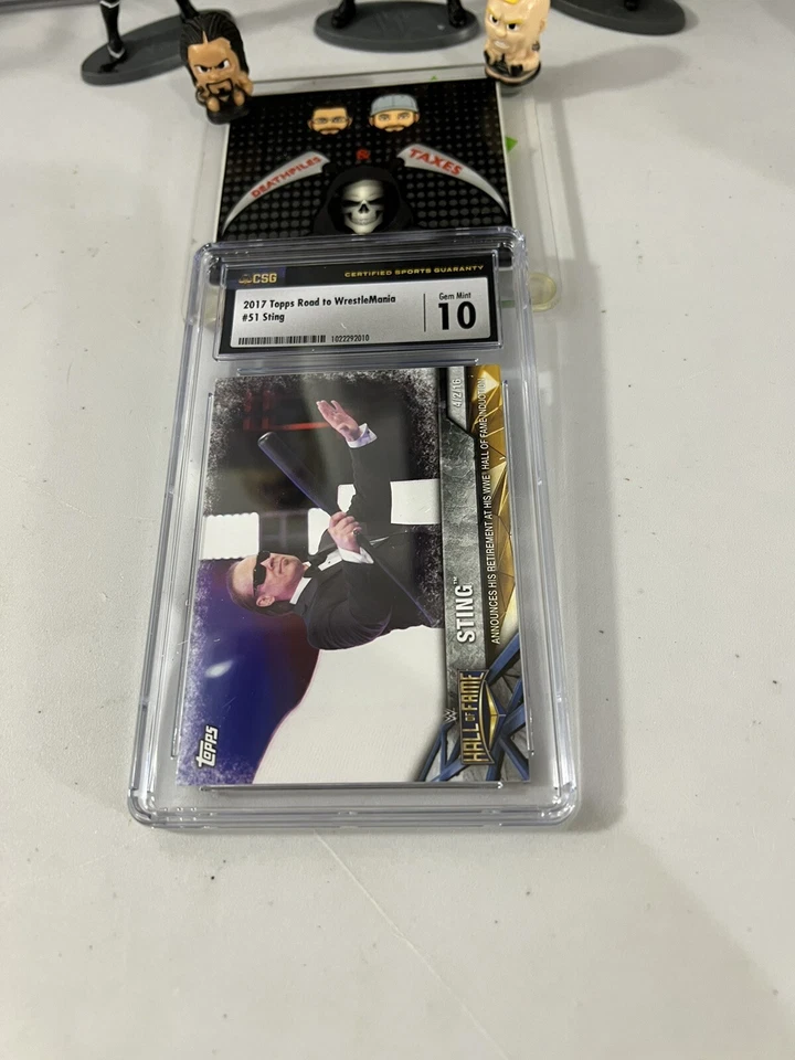 sting 2017 topps road to wrestlemania #51 hall of fame csg 10 Icon Wcw Tna Aew - Image 3 of 4